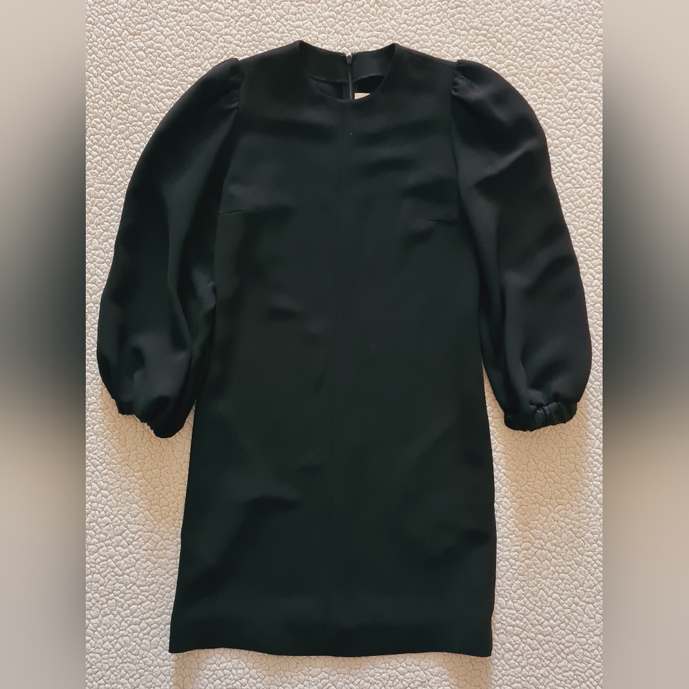 VVB VICTORIA BECKHAM Blouson Sleeve Crepe Shift Dress Black IT 38 US 2 Org $495 - Picture 6 of 14
